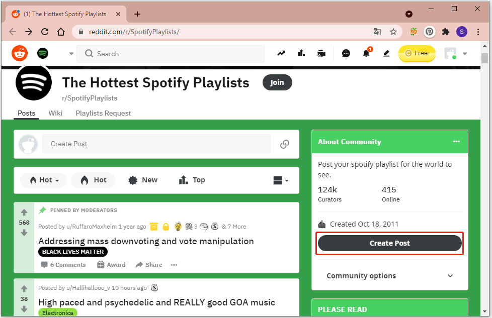 Reddit Spotify Playlist