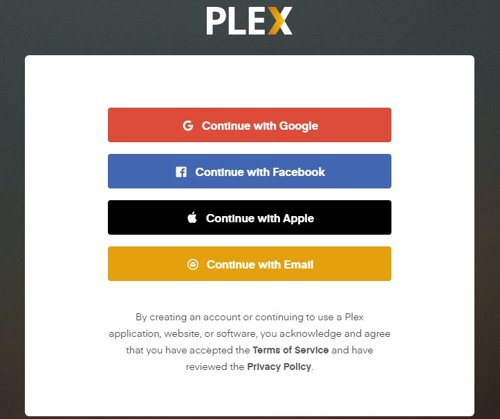 create a Plex account