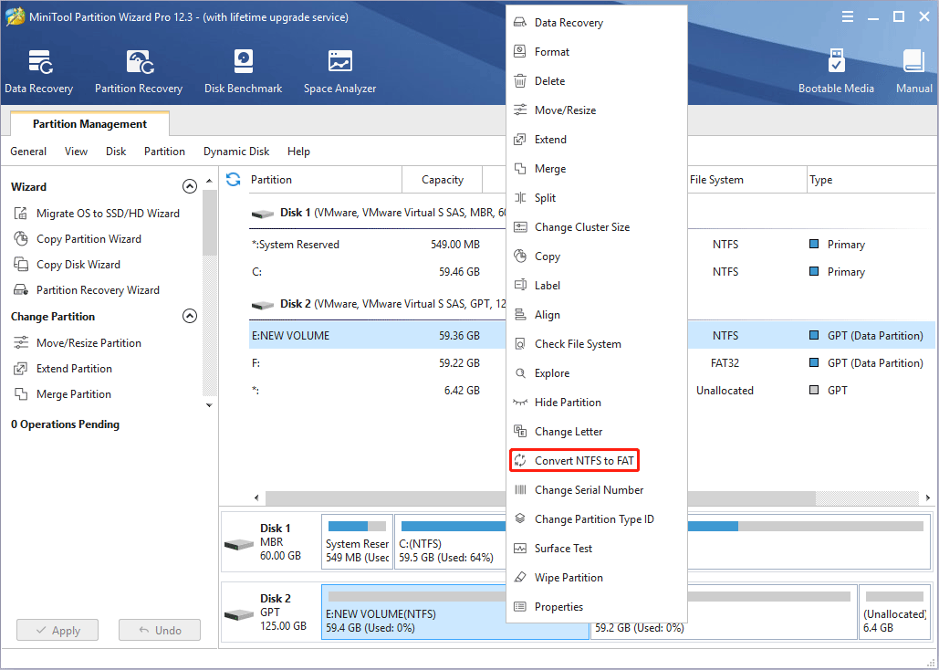 Convert NTFS to FAT