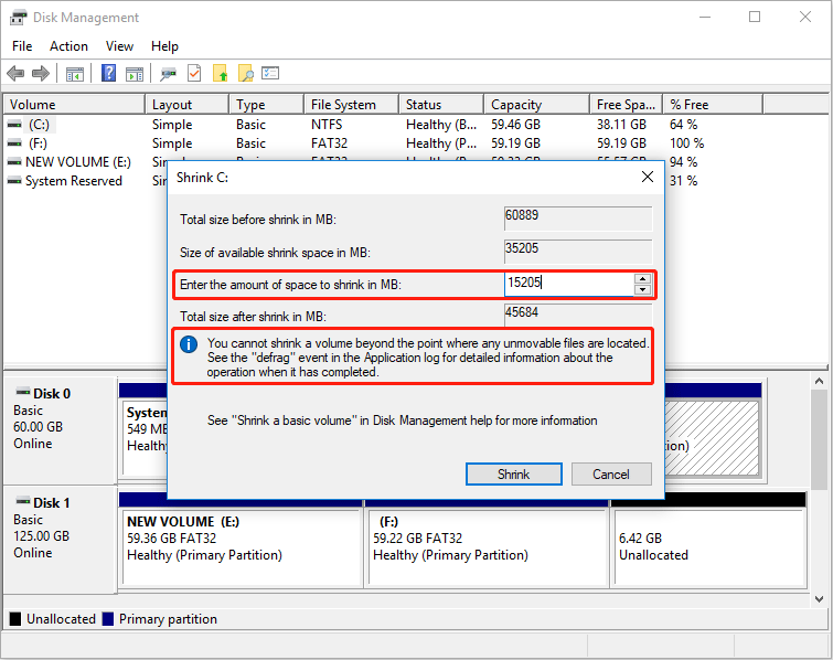 shrink C drive