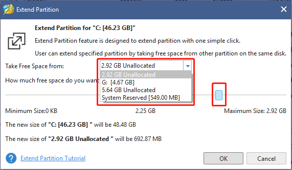 extend a drive