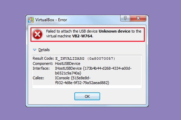 virtualbox failed to attach usb thumbnail