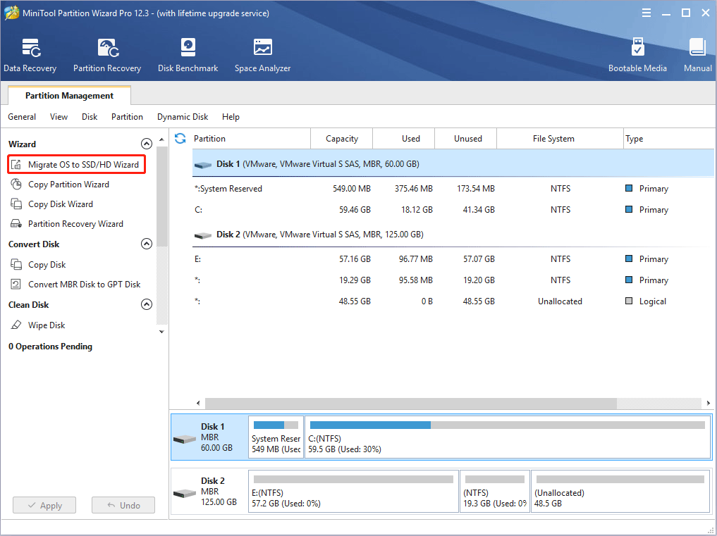 choose Migrate OS to SSD or HD Wizard