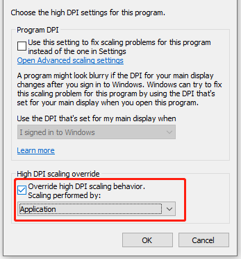 change DPI settings