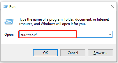 open Apps and Features via the Run box