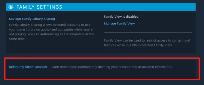 choose Delete my Steam account