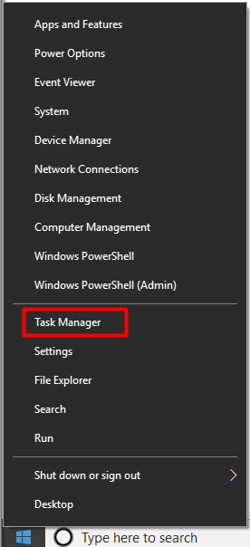 open task manager