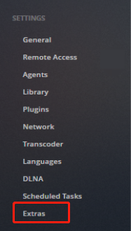 select Extras on Plex