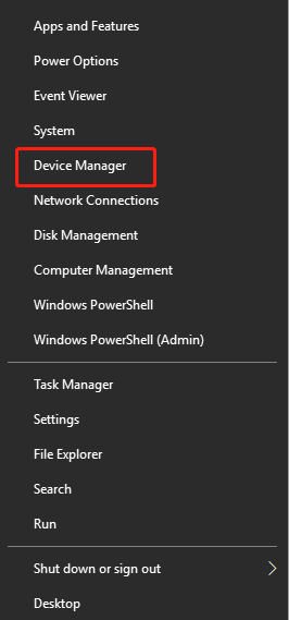 open device manager from the start menu