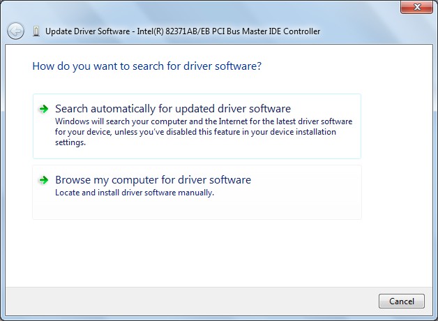 update driver software in device manager