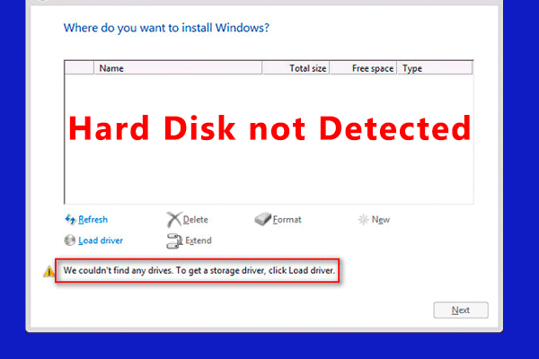laptop hard disk not found