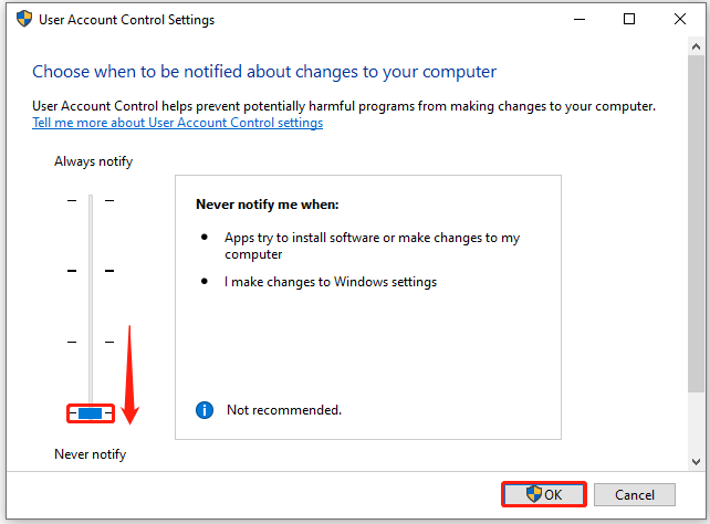 disable UAC
