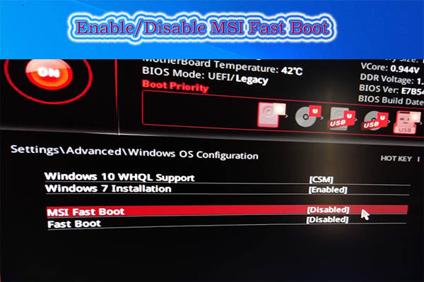 msi fast boot windows 10 download