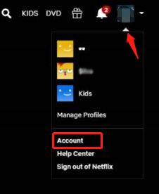 select Account on Netflix