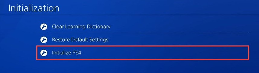 initialize PS4
