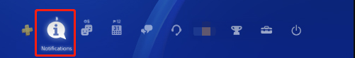 select the Notifications option on the PS4 dashboard