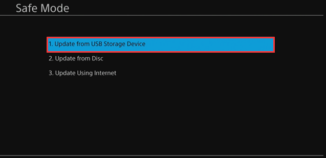 select Update from USB Storage Device