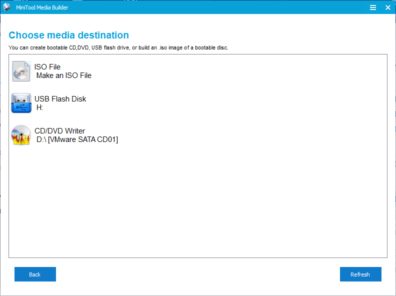 make a MiniTool USB bootable media