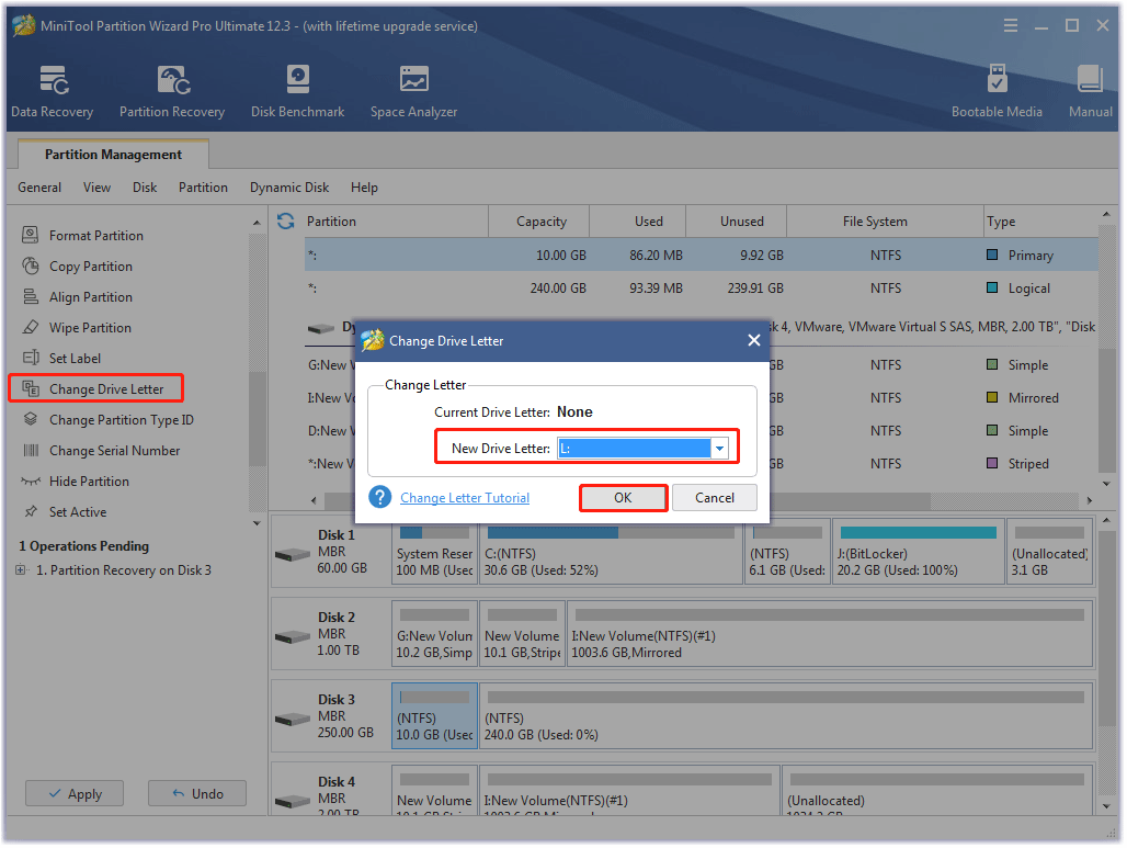 assign a drive letter to the recovered partition
