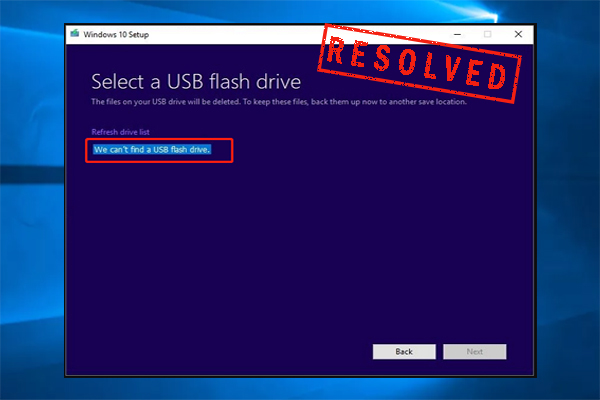 Windows 10 media creation tool we can't find a USB flash drive