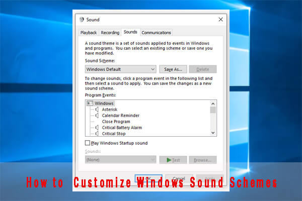 Windows sound schemes