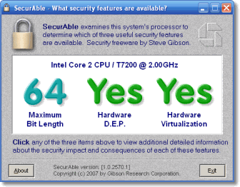 Check if CPU supports Virtualization using SecurAble