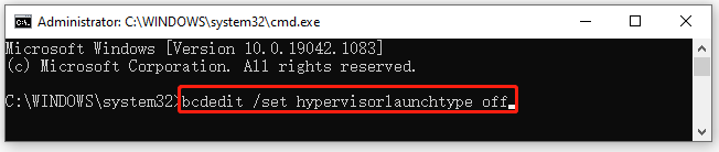 disable hyper v in command prompt