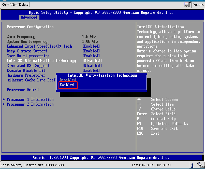 enable Virtualization Technology in BIOS