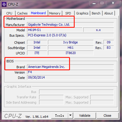 check motherboard and BIOS using CPU-Z