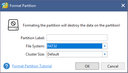 choose FAT32 file system