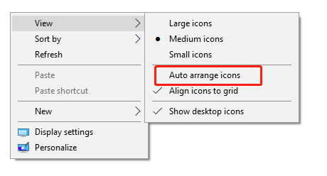 uncheck Auto arrange icons