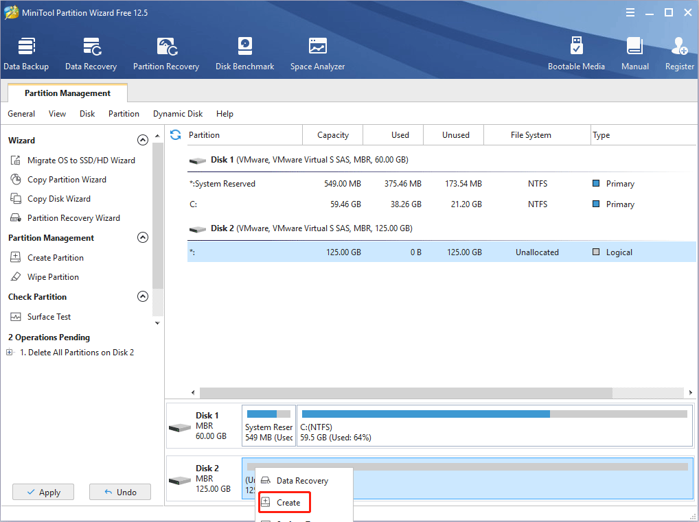 create a new partition