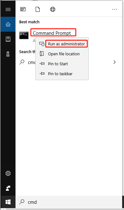 Run Command Prompt as administrator