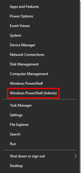 run Windows PowerShell as administrator