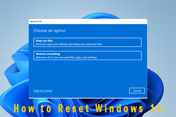 how to reset Windows 11