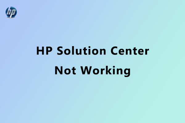 HP Solution Center not working