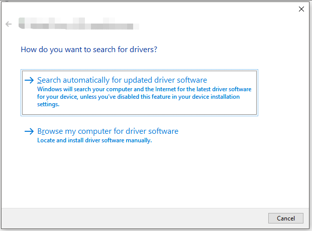 update the driver automatically or manually
