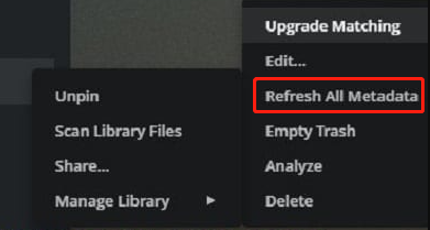 refresh all metadata on Plex
