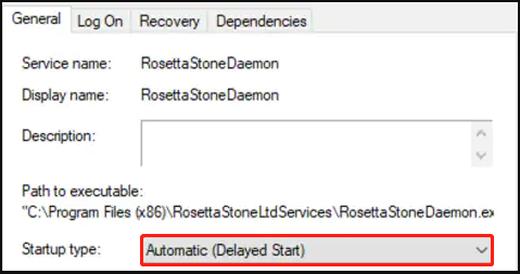 restart the RosettaStoneDaemon service