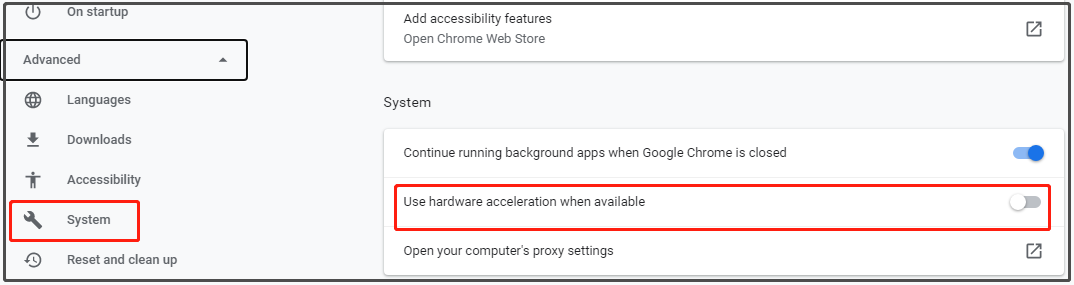 turn off Use hardware acceleration when available