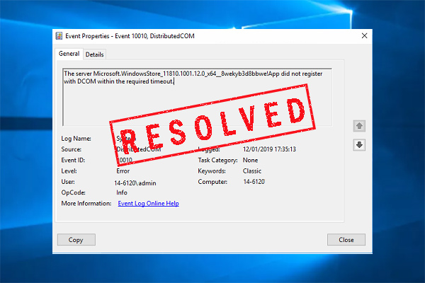 the server did not register with DCOM within the required timeout Windows 10