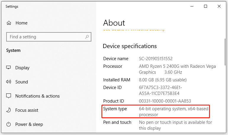 check system type