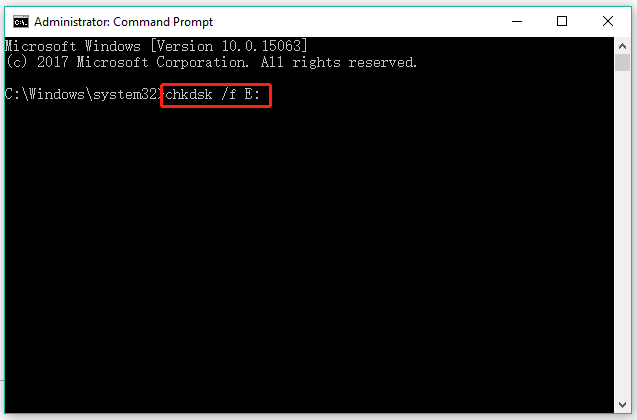 run Chkdsk through Command Prompt