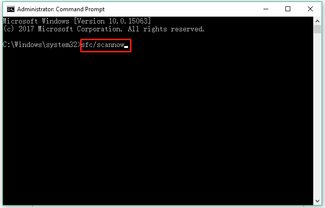 run sfc/scanow via Command Prompt