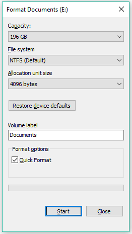 the Format function on Windows