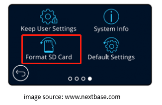 Format SD card on Dash Cam