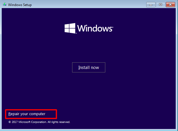 click on Repair Your Computer