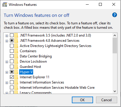 disable Hyper-V