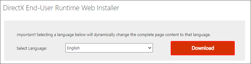 acquire DirectX End-user Runtime Web Installer