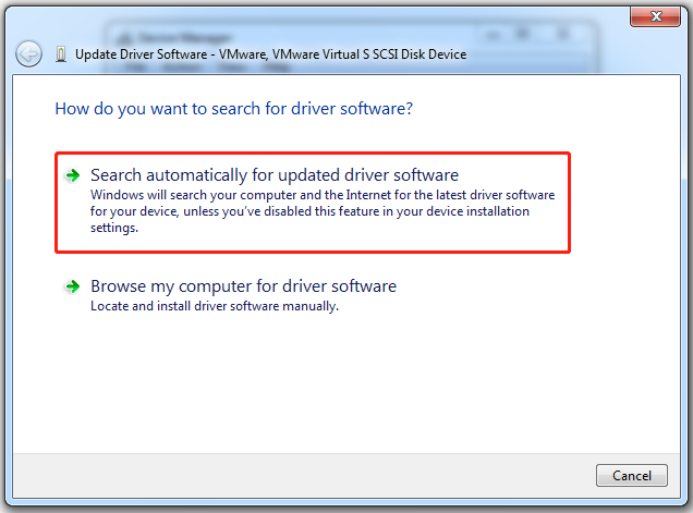 update disk driver automatically Windows 7 